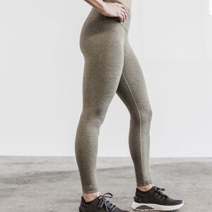 Nobull Womens Leggings 7/8 Inseam Space Dye Beige Black Workout Gym Large